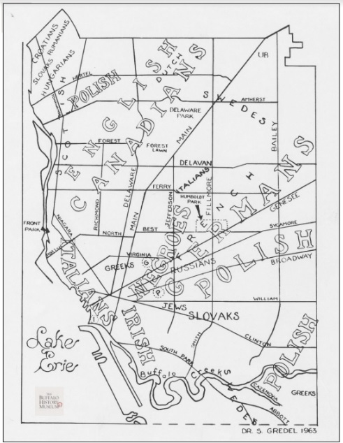 Illustration of where ethnic groups settled in Buffalo